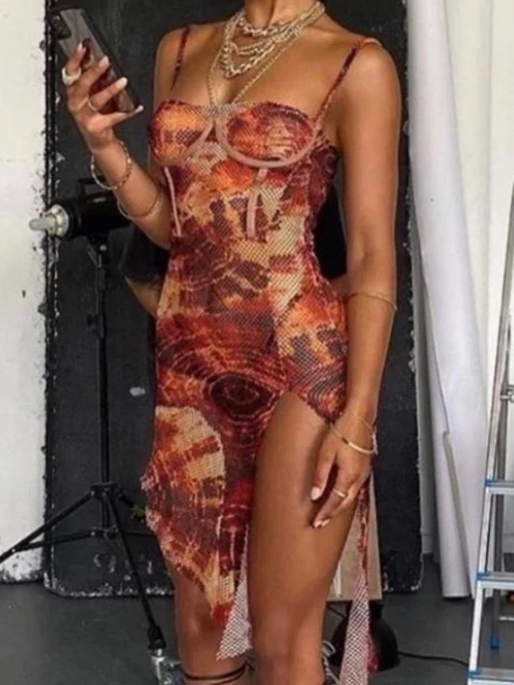 Matte mesh dress
